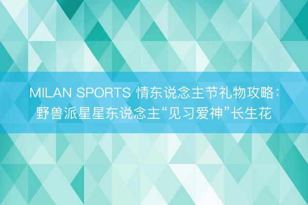 MILAN SPORTS 情东说念主节礼物攻略：野兽派星星东说念主“见习爱神”长生花