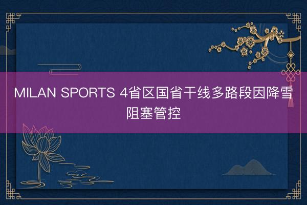 MILAN SPORTS 4省区国省干线多路段因降雪阻塞管控